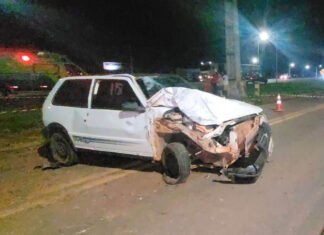 SINOP: motociclista morre depois de se envolver em grave colisão com carro na rodovia federal