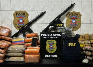 MATO GROSSO: polícia apreende 149 tabletes de drogas e armas de grosso calibre em caminhão