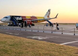 Aeroporto de Sinop registra alta de 8,95% no fluxo de passageiros e ultrapassa 330 mil no ano Aeronave no Aeroporto Presidente João Batista Figueiredo, em Sinop
