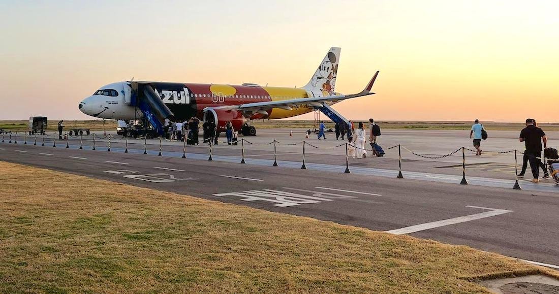 Aeronave no Aeroporto Presidente João Batista Figueiredo, em Sinop