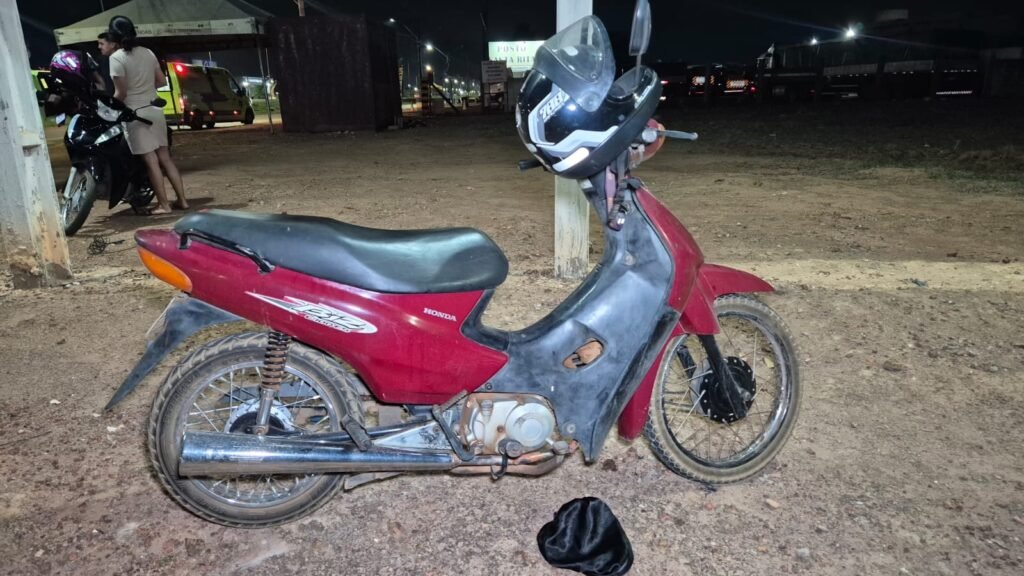 Local da colisão entre duas motocicletas em Sinop