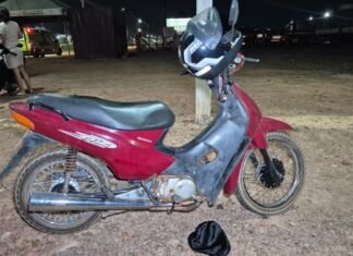 Local da colisão entre duas motocicletas em Sinop