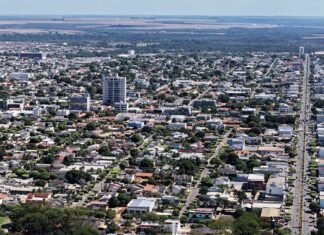 Vista aérea da área urbana de Sorriso