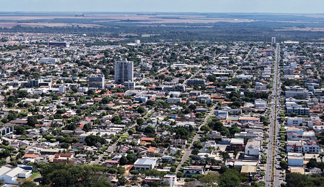 Vista aérea da área urbana de Sorriso