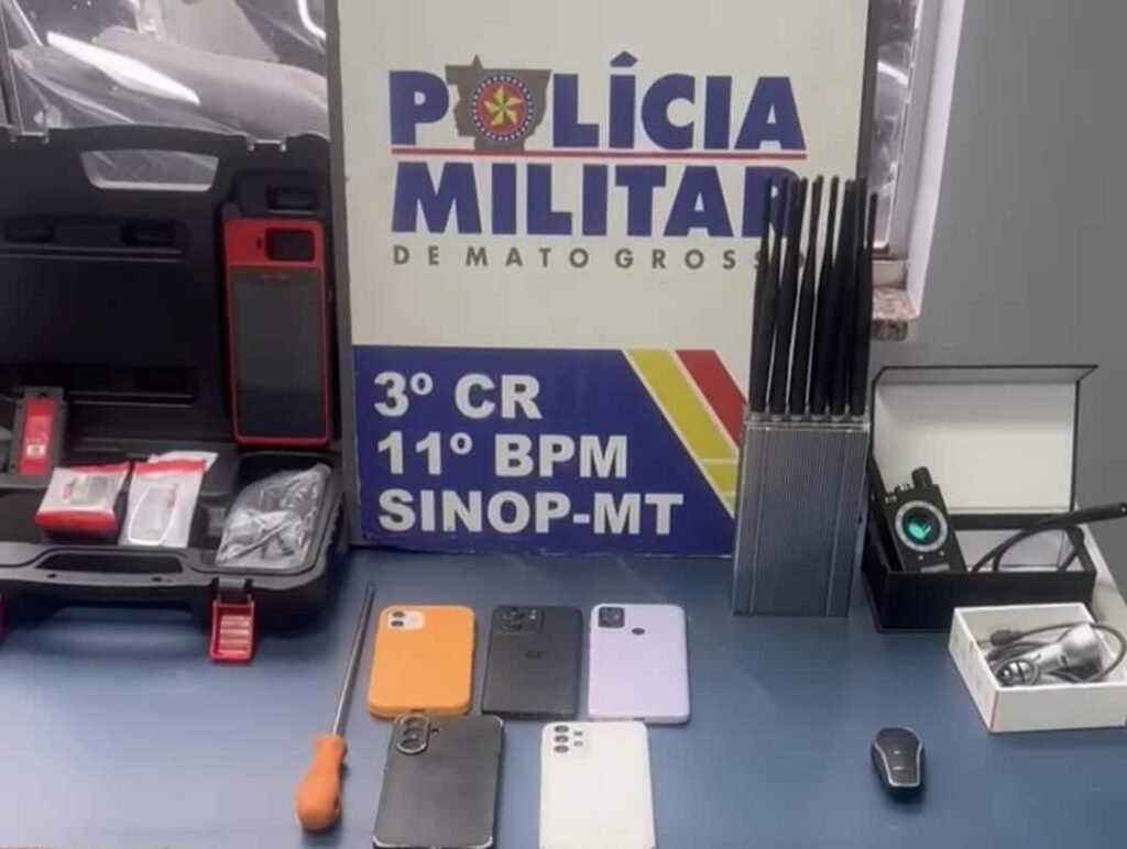 Material apreendido pela Polícia Militar em Sinop