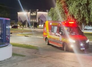SINOP: motociclista é socorrido pelos bombeiros após colisão no Jardim Imperial Atendimento de emergência após colisão em Sinop