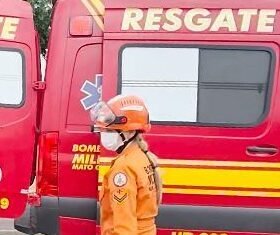 Equipes do Corpo de Bombeiros atenderam a ocorrência no Jardim Imperial