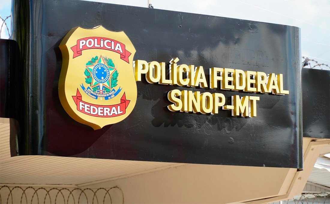 Fachada da sede da Polícia Federal em Sinop