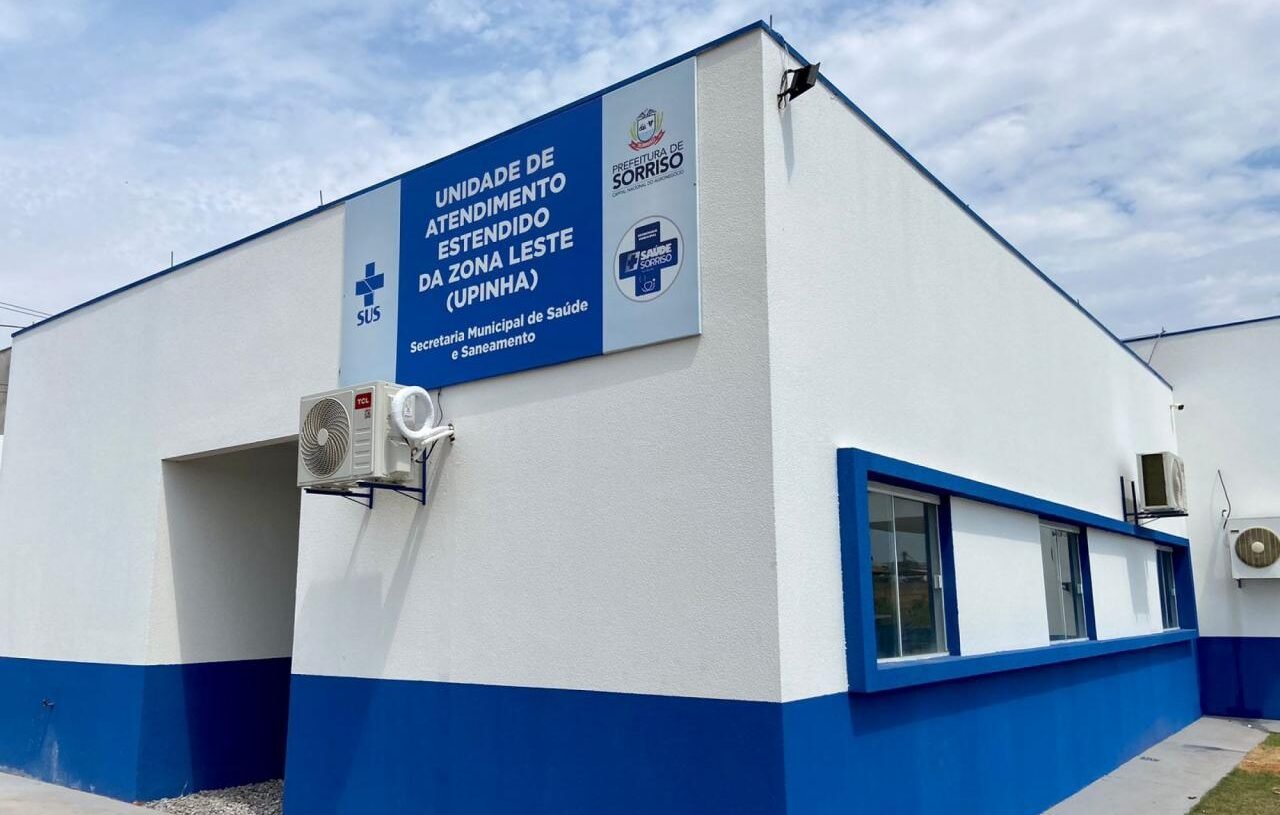 Fachada da Upinha Zona Leste, unidade de saúde do bairro Industrial, em Sorriso