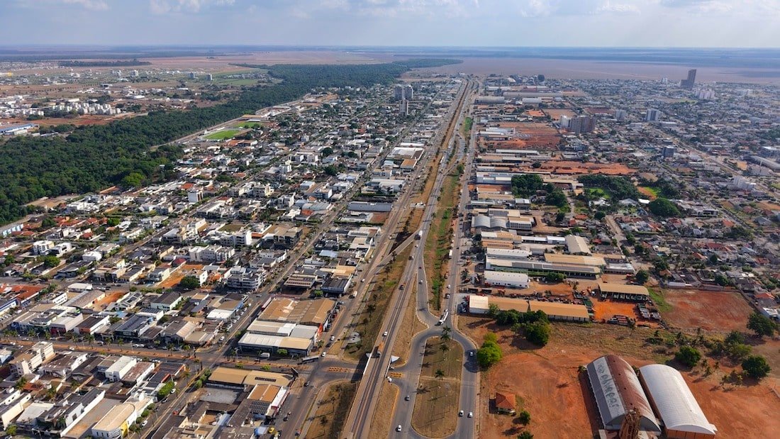 Vista aérea da cidade de Lucas do Rio Verde