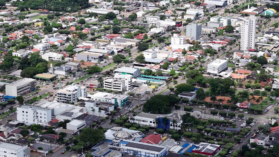 Vista aérea de Sorriso, município que ocupou a quinta posição entre os que mais importaram em Mato Grosso
