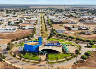 Vista aérea do município de Feliz Natal, a 124 quilômetros de Sinop